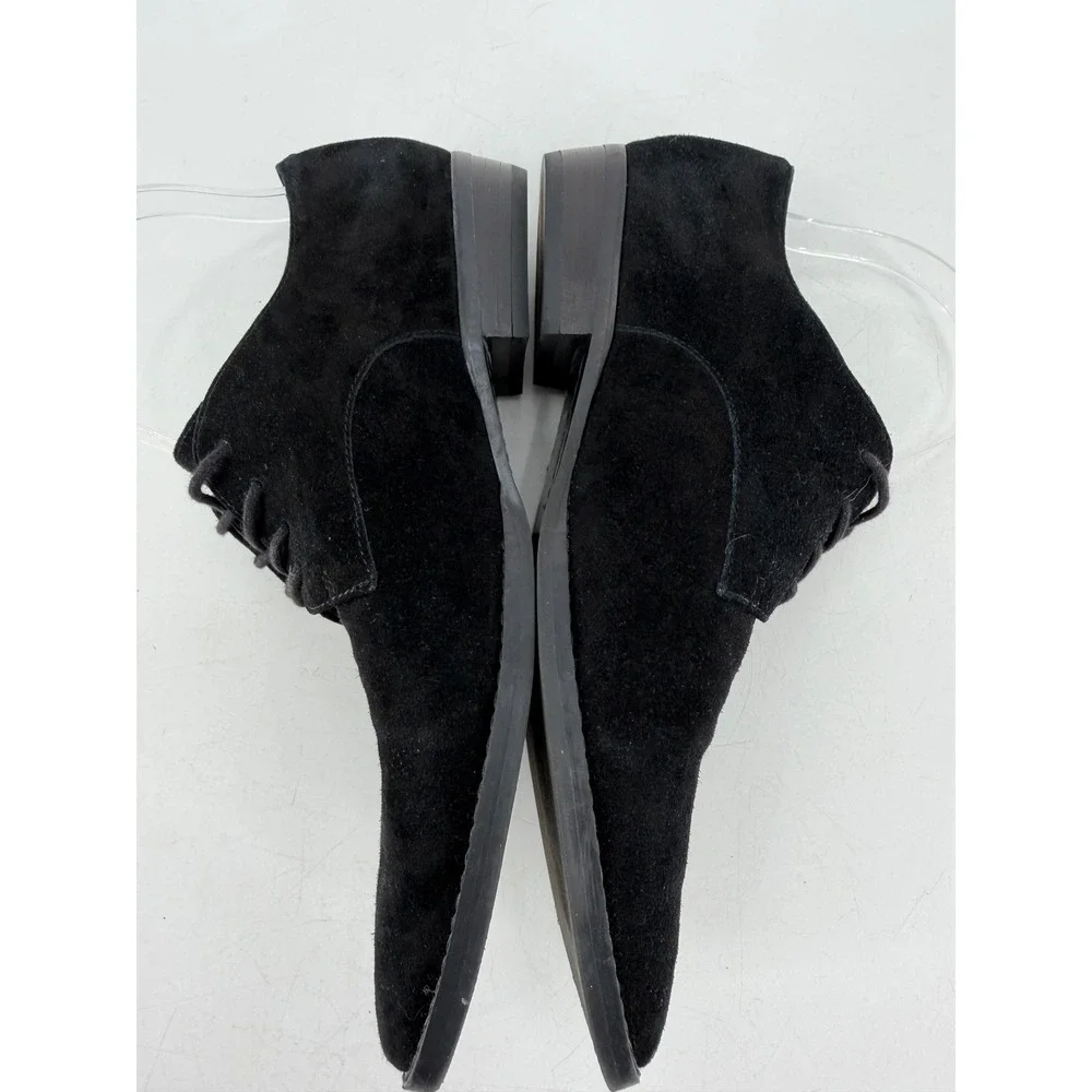 Marc Jacobs Finna Oxford Women Black Suede Leather Pointed Toe Dark Academia 7.5